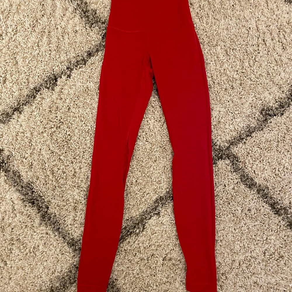 Red lululemon align leggings
